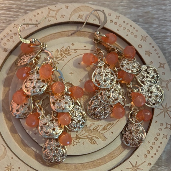 Gold tone Crystal Chandelier Earrings - Picture 5 of 10